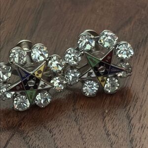 Masonic Star Crystal Earrings